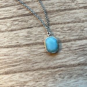 ELLE Sterling Silver Necklace with blue stone